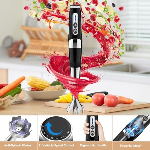 Toogel Cordless Immersion Blender, 21-Speed, 3-Angle Adjust, Black - Image 5
