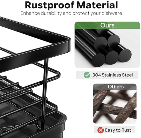 Dish Drying Rack for Kitchen Counter, 15.75'' D x 12'' W