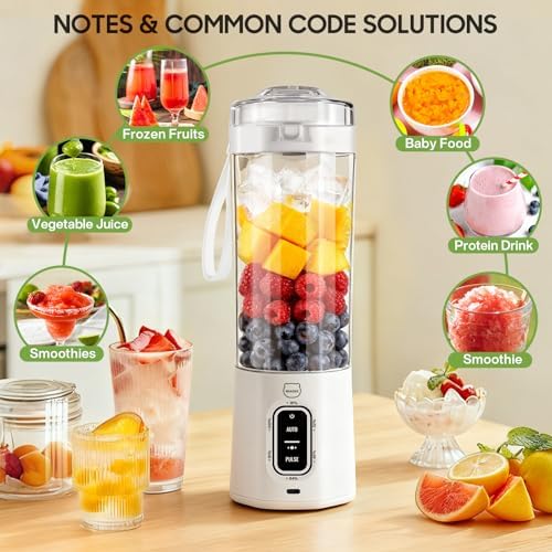 Upgrade 700 ML Portable Smoothie Blender, Rechargeable Blende -White - Image 2