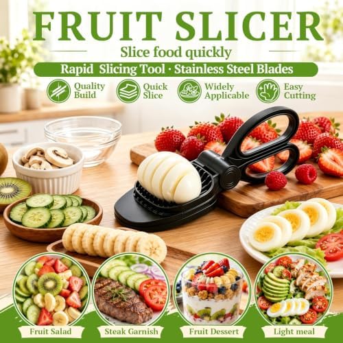 Fruit Slicer, Egg Slicer, Black