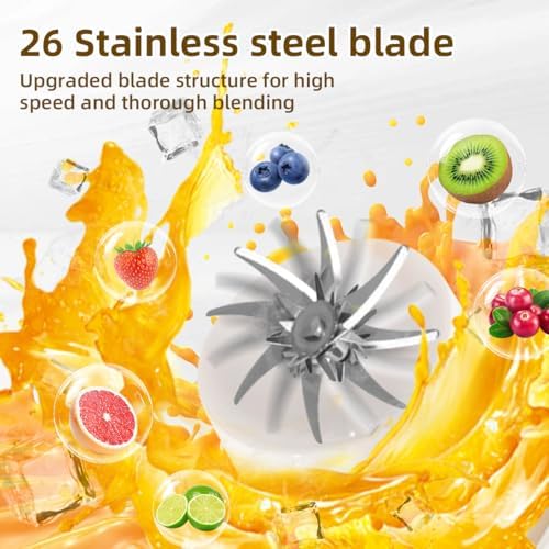 Mojoco Portable Smoothie Blender - 24oz Personal Blenders for Shakes and Smoothies - Cordless/Rechargeable Juice Blender with Stainless Steel Blade for Office, Gym, Camping, Travel - Image 2