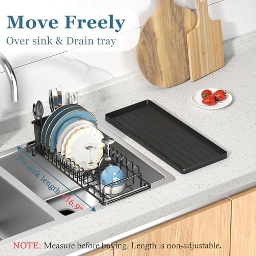 Compact Small Dish Drying Rack, RV Dish Rack for Kitchen Counter