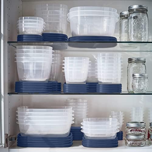 EasyFindLids Food Storage Containers in Special-Edition Insignia Blue, 42 Piece