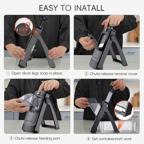 Safe Mandoline Slicer for Kitchen, Vegetable & Food Cutter, Easy to Clean - Image 4