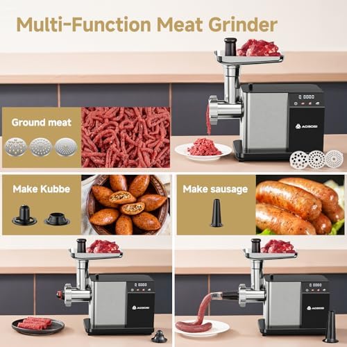Electric Meat Grinder w/ 3 Speed Touch Screen Control, 3000W Max