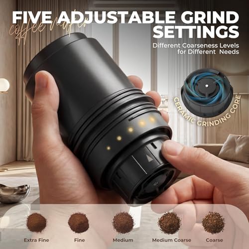 Rechargeable Electric Grinder, Portable Brew Pour Over Coffee Maker