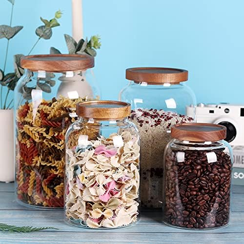 1 Gallon Glass Jar with Airtight Lid and Anti-Skid Bottom for Dry Food Storage
