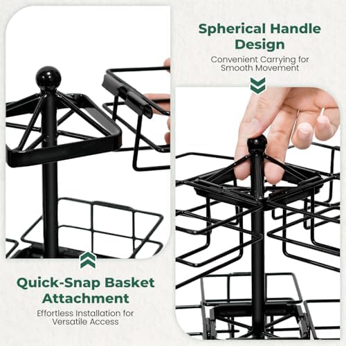 Tea Bag Holder Organizer for Counter, 3 Tier Metal Black