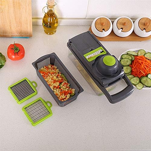 Onion Chopper, chopper vegetable cutter Vegetable Chopper Veggie Cutter Multifunctional Mandoline Slicer Dicer With Colander Basket And Container - Image 3