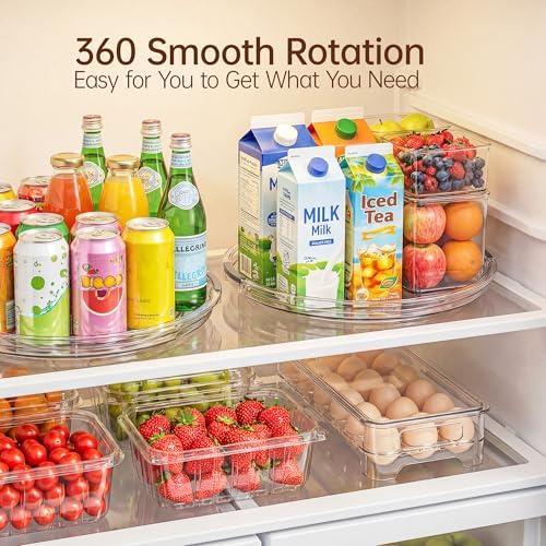 12 in Lazy Susan Turntable, 4 Pack Clear Spice Rack, Organizer Storage