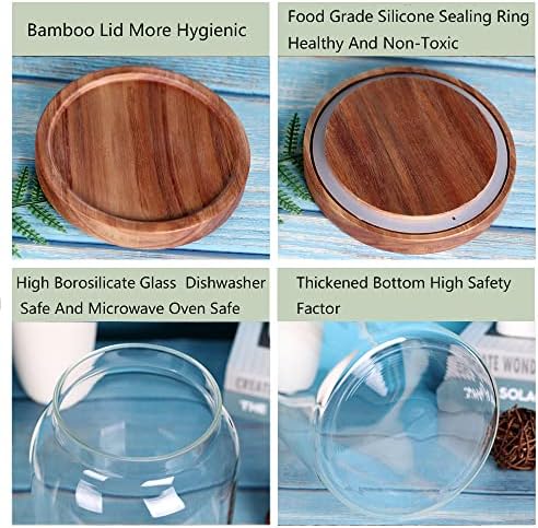 1 Gallon Glass Jar with Airtight Lid and Anti-Skid Bottom for Dry Food Storage