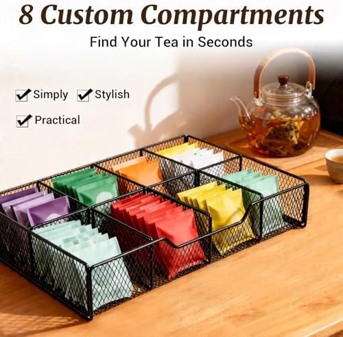 Tea Holder Organizer,Wood Tea Box Organizer Storage Box