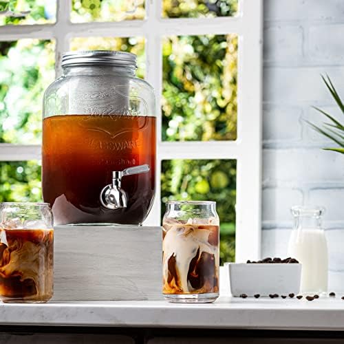 Set of 10 Patented Can Shaped® Drinking Glasses - 16oz Clear Irish Glass Cups for Margarita, Cocktails, Iced Coffee, Tea, Soda, Whiskey, Water and Beer.