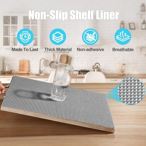 Non-Slip Shelf Cabinet and Drawer Liner, 12IN x 20FT, Dark Gray