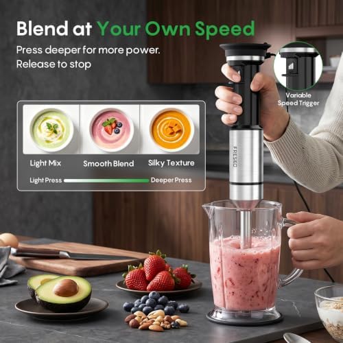 Immersion Blender Handheld, Hand Blender with Variable Speed Trigger