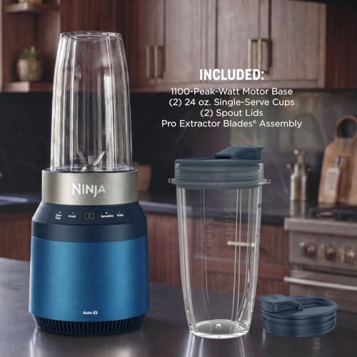 Ninja Nutri Power Blender, 24oz, 110PW, Auto iQ, Blue, BQ401BL - Image 6