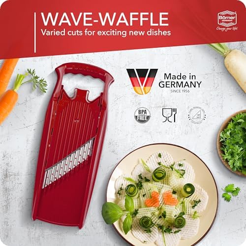 BORNER Wave waffle PowerLine | Vegetable Grater Börner - Quality Made in Germany, Color:Red - Image 3