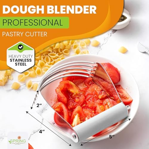 Spring Chef Large Dough Blender For Baking - Durable Pastry Blender - White - Image 2