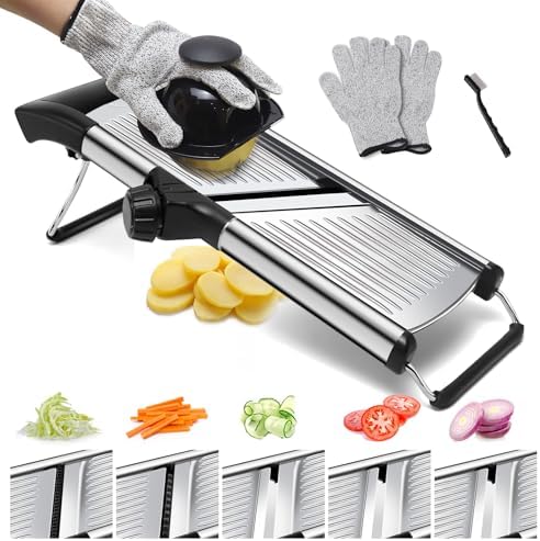 Mandoline Slicer for Kitchen, Stainless Steel adjustable Mandoline slicer by Unknown