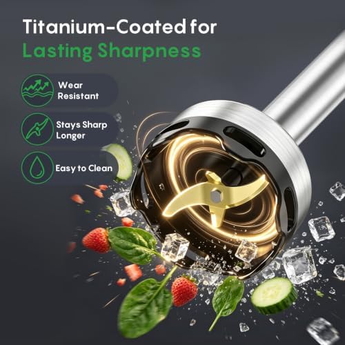 Immersion Blender Handheld, Hand Blender with Variable Speed Trigger