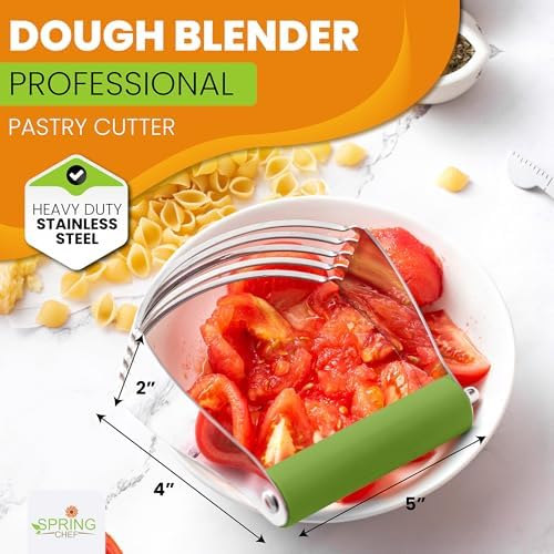 Spring Chef Large Dough Blender For Baking - Durable Pastry Blender - Green - Image 2