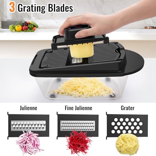 12-Blade Cook Tool & Gadget Sets, Egg Slicer Chopper Grater Set, Black