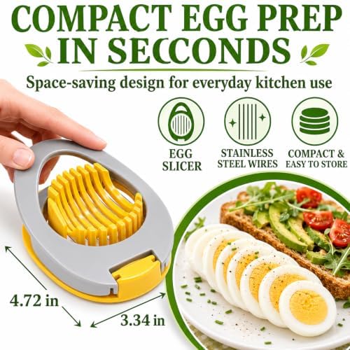 Egg Slicer for Hard Boiled Eggs with Stainless Steel Wire - Image 6