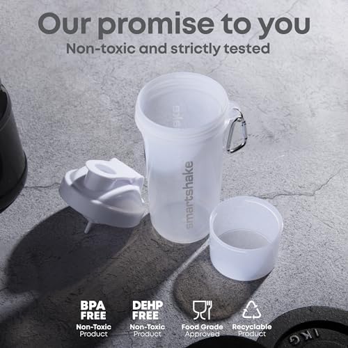 Smartshake Slim 4 Pack 400 ml/13.5 oz Protein Shaker Bottle | Silent Mixing | Leak-Proof Shaker Bottle | Shaker Cups For Protein Shakes | Gym Shaker Bottle | BPA-Free, Dishwasher Safe | Multicolor - Image 4
