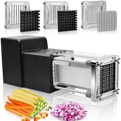 Professional Electric French Fry Cutter for Potatoes, 1/4-3/8-1/2