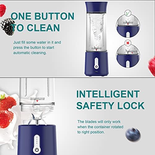 17oz Portable USB Blender 150W Cordless Mini Smoothie Maker Lightweight, 10+ Blends, Travel/Gym/Office Use (white) - Image 3