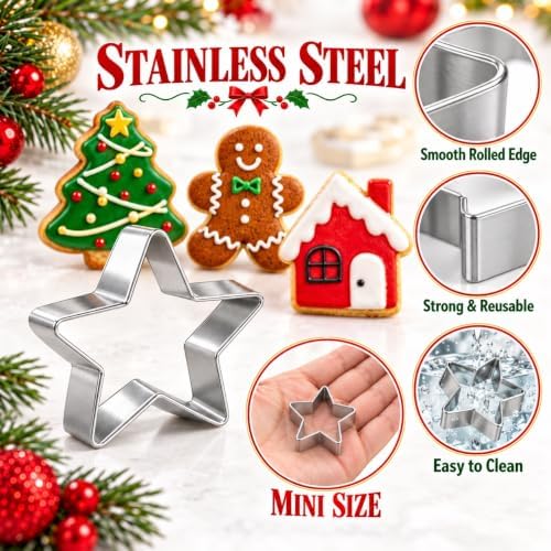 Mini Christmas Cookie Cutters Set,20PCS Stainless Steel Cookie Cutters - Image 3