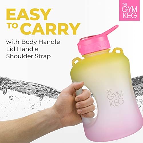 1 Gallon Water Bottle (128oz) I 3.78l Big Water Jug I 128 oz Sports Bottle with Straw and Motivational Time Markings I Large Reusable Bottle | BPA-Free Plastic I Leakproof