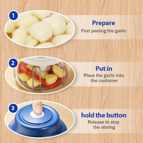 2026 Upgrade Electric Garlic Chopper, Electric Mini Food Processor Portable Veggie Cutter Chopper, USB Rechargeable Wireless Food Chopper for Mashing Garlic, Chili, Onion, Fruit, Ginger (Green) - Image 5