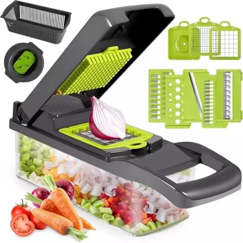 Juicer Machine, Kitchen Vegetable Slicer Dicer Cutter,Onion Mincer,Cheese Grater,Colander Basket,Kitchen Gadgets by Amzeth
