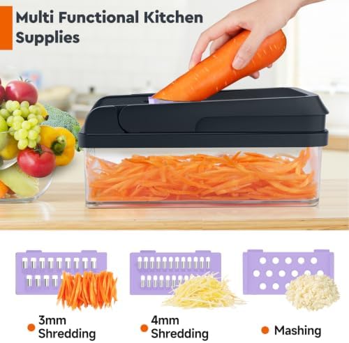 MealHelper 12-in-1 Vegetable Chopper, Food Veggie Chopper With Container - Image 5