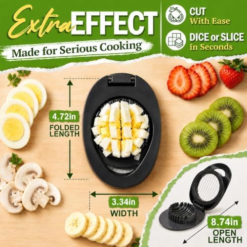 NOVANO Stainless Steel Wire Egg Cutter, Hard Boiled Egg Slicing Gadget, Egg Salad Making Tool, Versatile Kitchen Accessory for Eggs, Avocado, Strawberry, Kiwi Fruit - Image 6