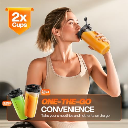 Turelar Smoothie Blender for Shakes and Smoothies with 2*16.9oz To-Go Cups - Image 3