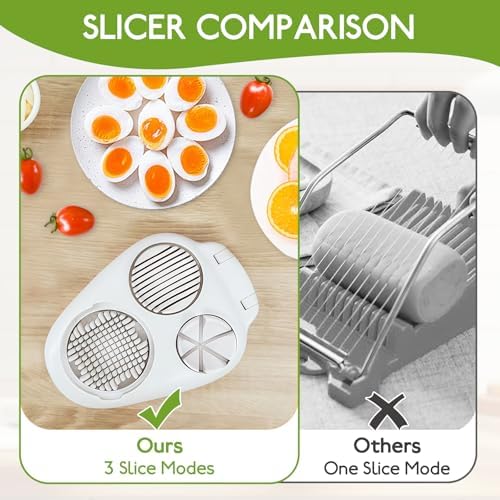 3-in-1 Egg Slicer for Hard Boiled Eggs,Stainless Steel,Heavy Duty,3 Modes - Image 5