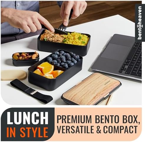 Bento Box Adult, Stackable Lunch Box, 40 oz, Symph Onyx