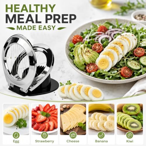 2 in 1 Egg Slicer for Hard Boiled Eggs, for Eggs, Strawberries, Mushrooms - Image 7