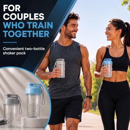 Travel-Friendly Small Shaker Bottle for Protein Shakes, Supplements: 2-Pack - Image 6