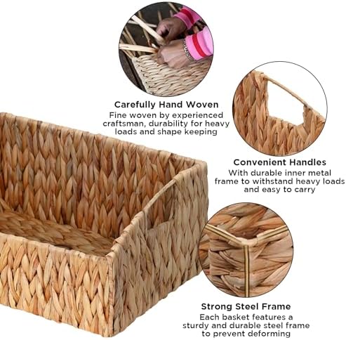 Pantry Baskets for Organizing, Wicker Basket Shelf Storage