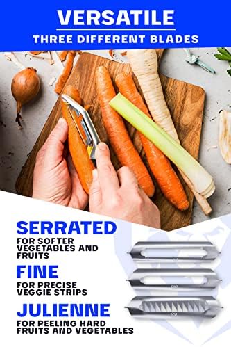Straight Peeler Set - 3 Swappable Steel Blades