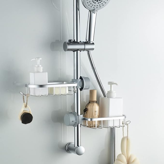 Kitchen Faucet Sponge Holder Sink Caddy Organizer Over Faucet Hanging Faucet Drain Rack for Sink Organizer (Silver-Upgraded)