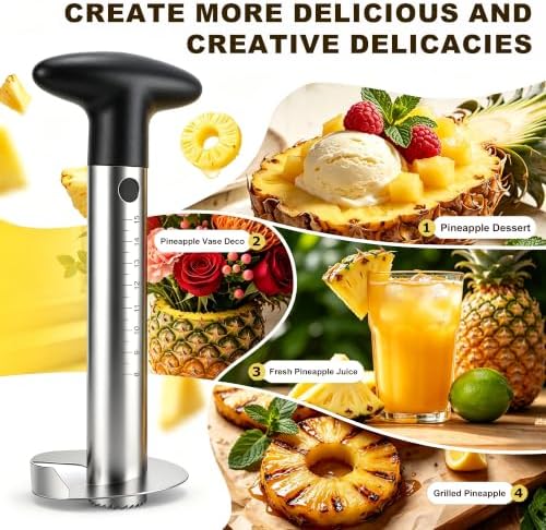 Pineapple Corer and Slicer, Stainless Steel Pineapple Cutter Set