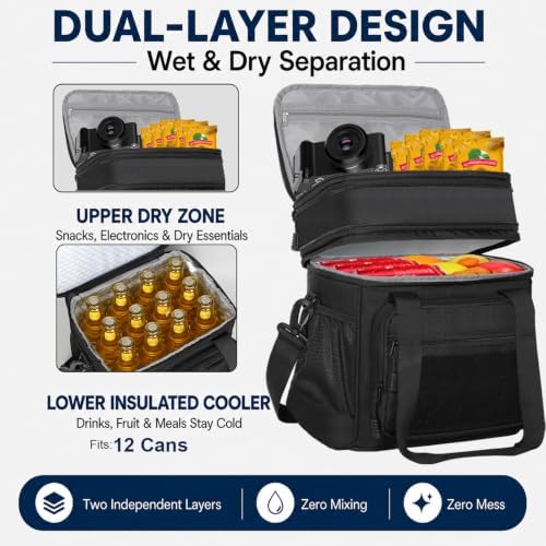 Tactical Lunch Box Men Expandable Insulated Leakproof Cooler Bag