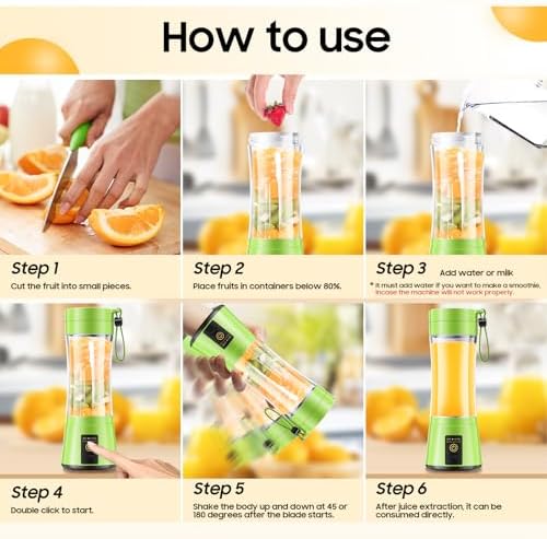 Personal Size Portable Blender Make Smoothies - 12oz Mini Blender Juice Cup - Image 5