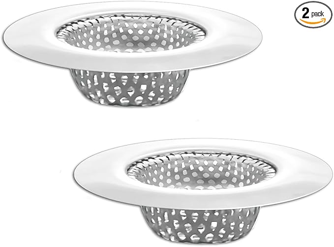 Seatery 1.25" Small Drain Strainer, Sink Drain Hair Catcher, Bathroom Sink Strainer, 2PCS Drain Mesh Baskets for Laundry, Mop Pool, Utility, Slop, RV Sink, Stainless Steel Drain Filter