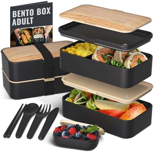 Bento Box Adult, Stackable Lunch Box, 40 oz, Symph Onyx