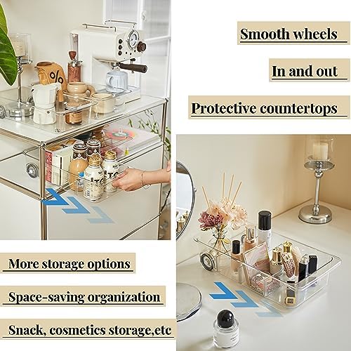 Roll-Out Refrigerator Organizers and Storage, 2 Pack Drawer Fridge Bins